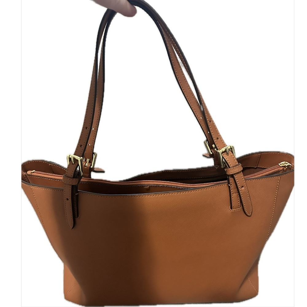 Tory Burch Large Saffiano Leather York Tote in Cognac - Picture 5 of 11